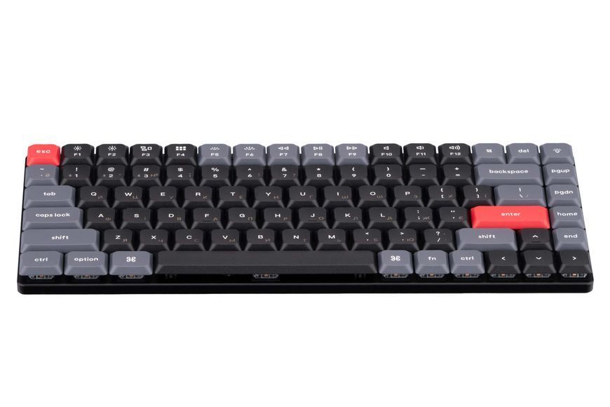 Keychron Клавіатура механічна K3 PRO 84Key, Gateron Brown, BT/USB-A, Low Profile, QMK, EN/UKR, White LED, Чорний