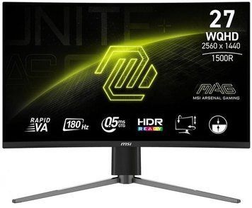 Монітор MSI 27" MAG 27CQ6PF 2xHDMI, DP, Audio, VA, 2560x1440, 180Hz, 0.5ms, sRGB 105%, CURVED, AdaptiveSync, HAS 9S6-3CD94M-028 фото