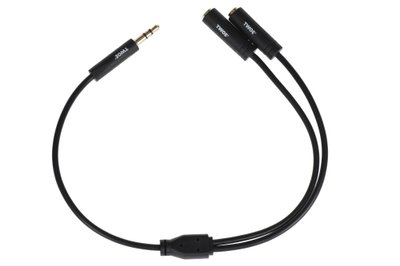 2E Розгалуджувач для навушників Адаптер 3.5 мм jack(M) x 2(F), чорний, 0.15м