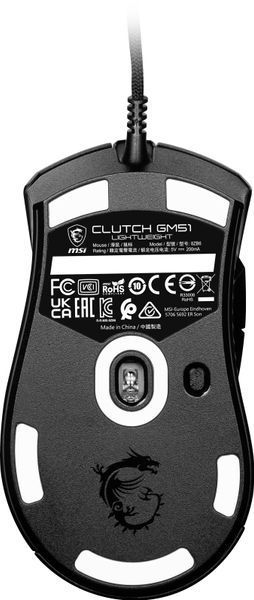 MSI Мышь Clutch GM51 LIGHTWEIGHT, RGB, USB-A, черный