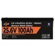 Акумулятор LP LiFePO4 24V (25,6V) - 100 Ah (2560Wh) (Smart BMS 100А) з BT пластик для ДБЖ