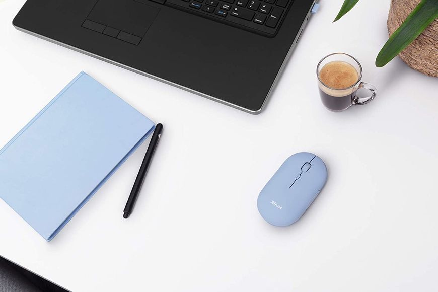 Trust Миша Puck Rechargeable Ultra-Thin BT WL Silent Blue