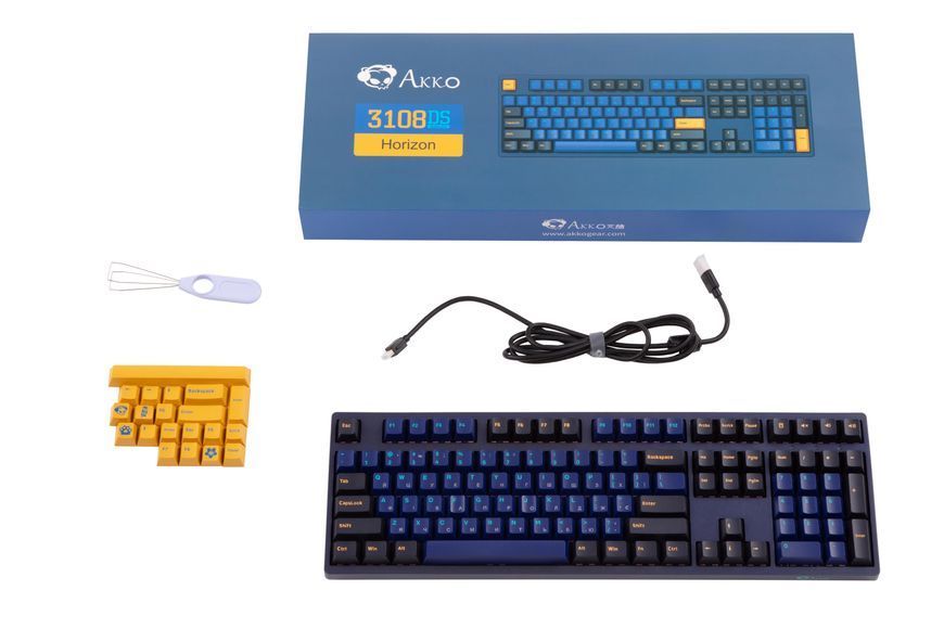 Akko Клавіатура механічна 3108 DS Horizon 108Key, CS Blue V2, USB-A, EN/UKR, No Led, Синій