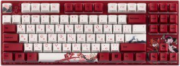 Varmilo Клавіатура механічна VEM87 Koi 87Key, EC V2 Rose, USB-A, EN/UKR, White Led, Червоний