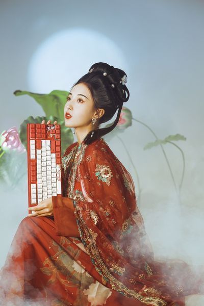 Varmilo Клавіатура механічна VEM87 Koi 87Key, EC V2 Rose, USB-A, EN/UKR, White Led, Червоний