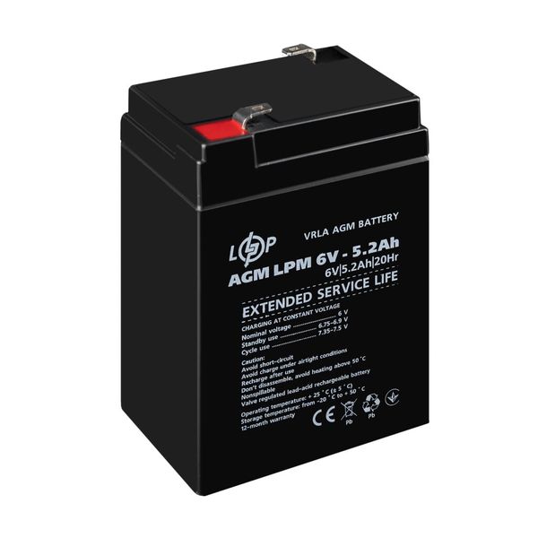 Акумулятор AGM LPM 6V - 5.2 Ah