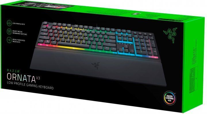 Razer Клавіатура Ornata V3 RGB 104key Mecha-Membrane Switch USB RU Black