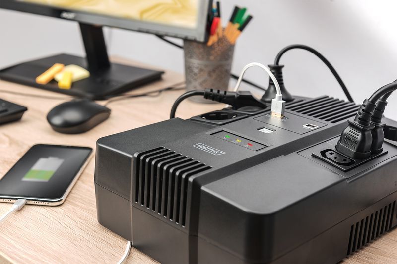 Digitus ИБП All-in-One, 600VA/360W, LED, 4xSchuko/3xC13, RJ45, USB DN-170110 фото
