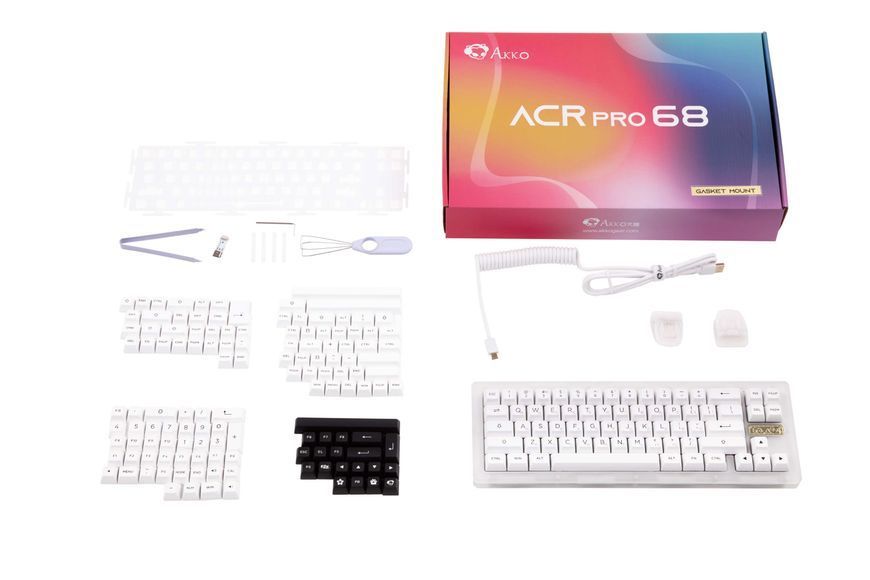 Akko Клавіатура механічна ACR Pro 68 68Key, CS Crystal, USB-A, Hot-swappable, EN/UKR, RGB, Білий