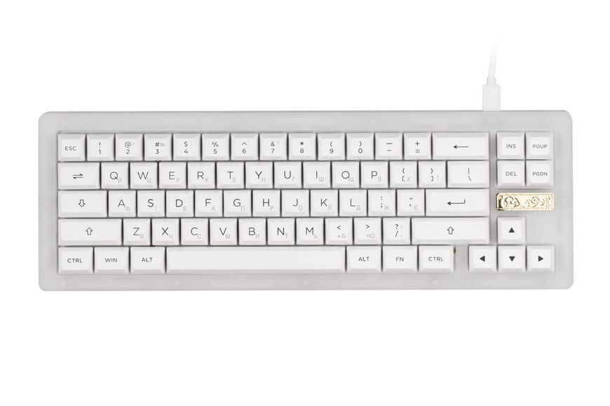 Akko Клавіатура механічна ACR Pro 68 68Key, CS Crystal, USB-A, Hot-swappable, EN/UKR, RGB, Білий