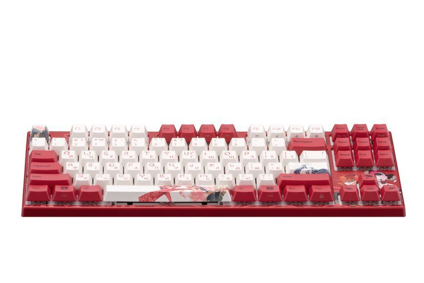 Varmilo Клавіатура механічна VEM87 Koi 87Key, EC V2 Rose, USB-A, EN/UKR, White Led, Червоний