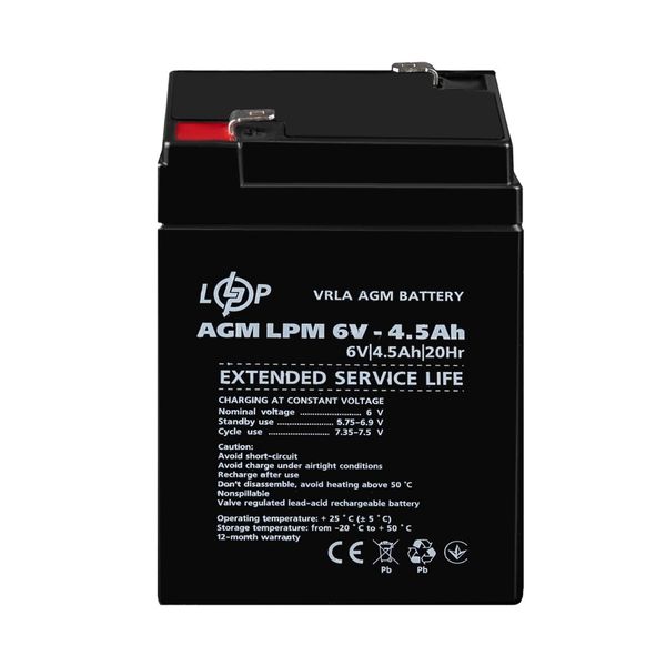 Аккумулятор AGM LPM 6V - 4.5 Ah