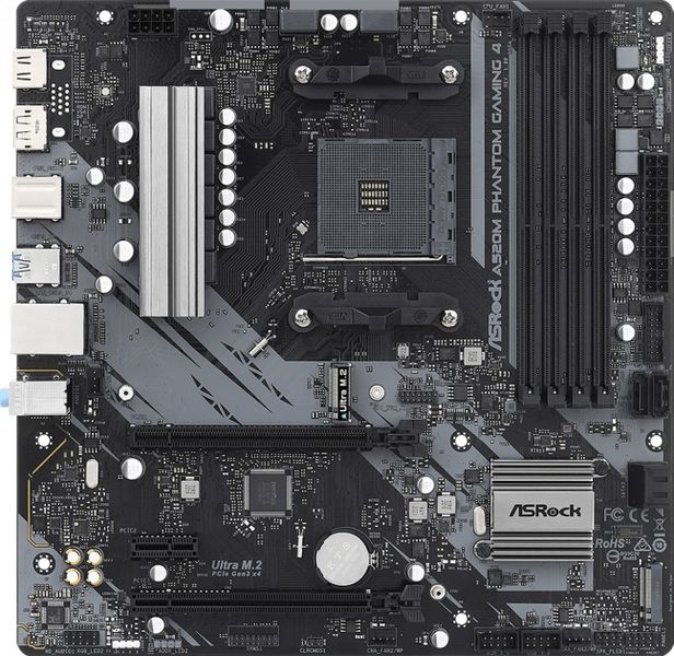 ASRock Материнcкая плата A520M PHANTOM GAMING 4 sAM4 A520 4xDDR4 HDMI DP mATX