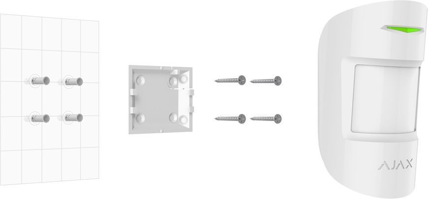 Ajax Комплект охоронної сигналізації StarterKit 2, hub2, motionprotect, doorprotect, spacecontrol, jeweller, бездротовий, білий