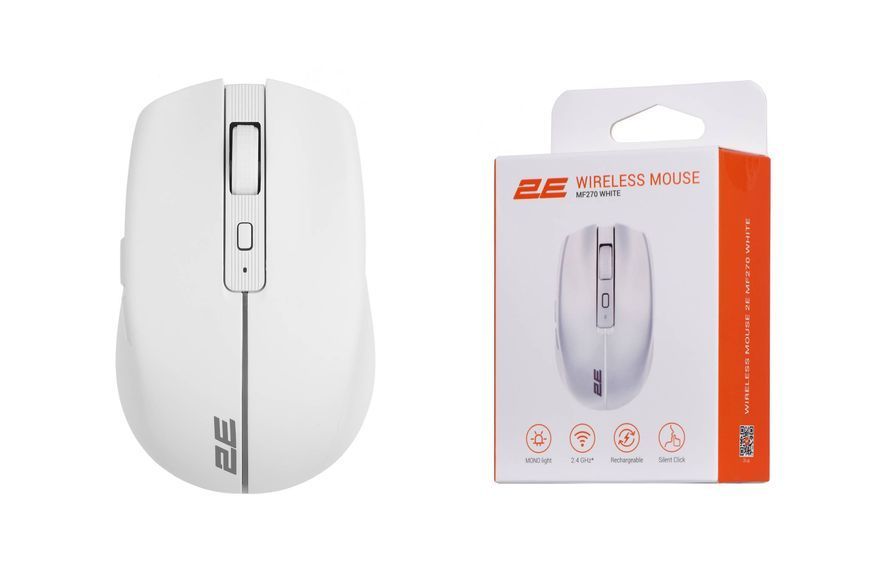 2E Миша MF270 Silent Rechargeable WL White