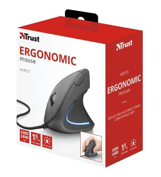 Миша Trust Verto Ergonomic, USB-A, чорний 22885_TRUST фото