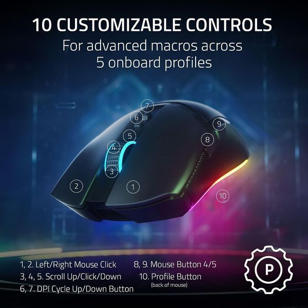 Razer Мышь Cobra Pro, RGB, USB-A/WL/BT, чёрный