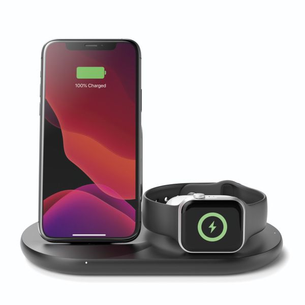 Belkin 3-in-1 Wireless Pad/Stand/Apple Watch[Зарядное устройство беспроводное 3в1 iPhone/Watch/AirPods, черный]