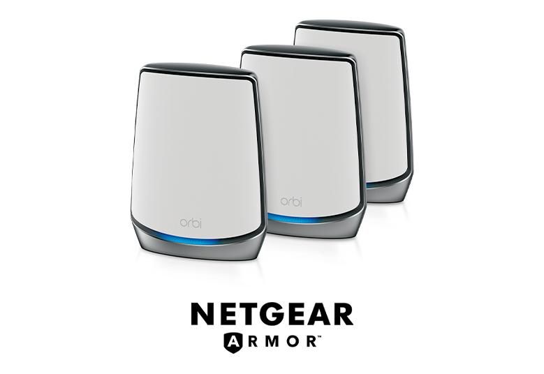 NETGEAR WiFi-система Orbi RBK853 AX6000 WiFi 6, MESH, 4xGE LAN, 1x2,5GE WAN, бел. цв. (3шт.)