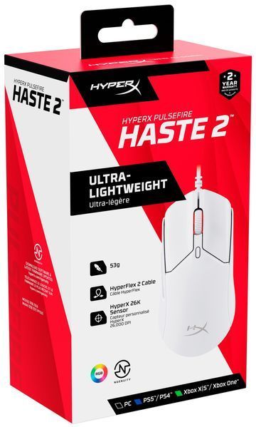 HyperX Мышь Pulsefire Haste 2 USB, White