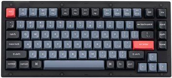 Keychron Клавіатура механічна V1 84Key, K Pro Red, Hot-Swap, QMK, Knob, USB-A, EN/UKR, RGB, Frosted Black