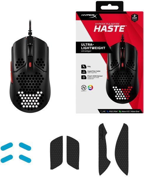 HyperX Миша Pulsefire Haste USB, Black/Red