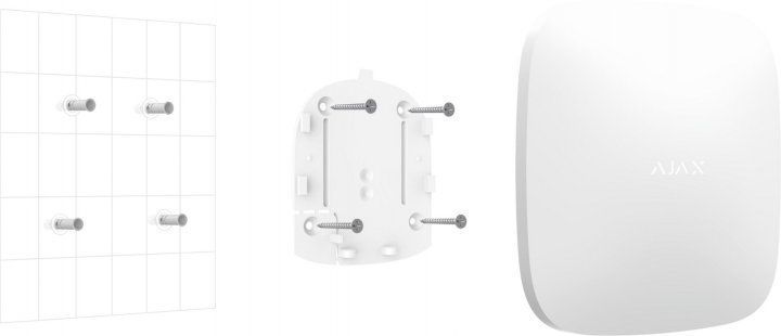 Ajax Интеллектуальная охранная централь Hub 2 Plus, gsm, ethernet, wi-fi, jeweller, беспроводная, белый