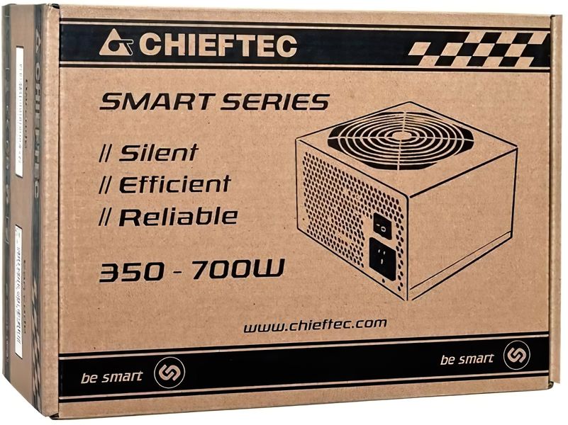 Chieftec Блок питания RETAIL Smart GPS-600A8,600W,12cm fan,eff. >85%,24+8pin(4+4),2xMolex,4xSATA,2xPCIe 8pin(6+2)