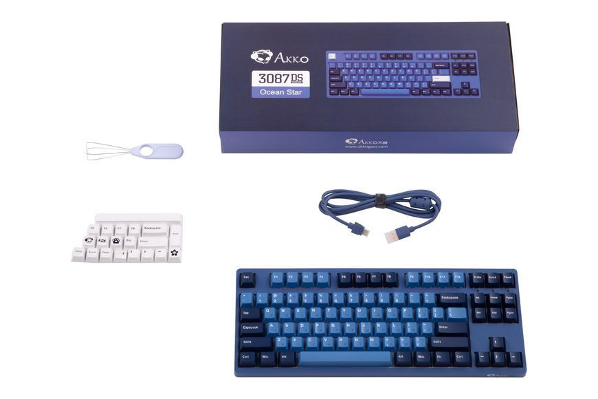 Akko Клавіатура механічна 3087 DS Ocean Star 87Key, CS Blue V2, USB-A, EN/UKR, No LED, Блакитний