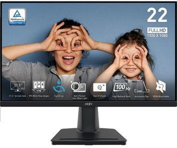 Монітор MSI 21.5" PRO MP225 D-Sub, HDMI, IPS, 100Hz, 4ms, sRGB 107% 9S6-3PC6CM-002 фото