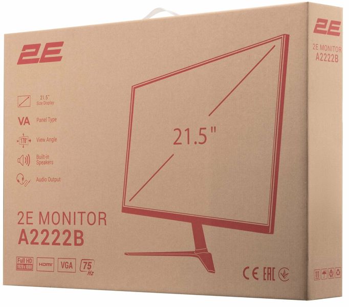 Монитор 2E 21.5" A2222B D-Sub, HDMI, MM, VA, 75Hz 2E-A2222B-01.UA фото