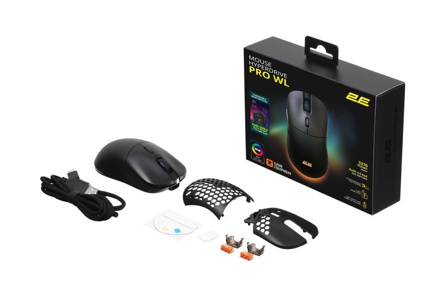 2E Gaming Мышь HyperDrive Pro WL, RGB Black
