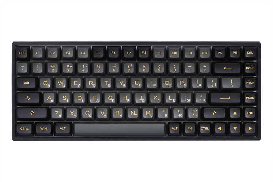 Akko Клавиатура механическая Akko 3084B Plus Black&Gold 84Key,CS Jelly Pink, BT/WL/USB-A, EN/UKR, RGB, Черный
