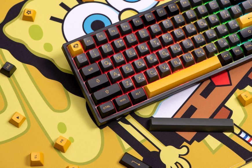 Akko Клавиатура механическая Akko 3084B Plus Black&Gold 84Key,CS Jelly Pink, BT/WL/USB-A, EN/UKR, RGB, Черный
