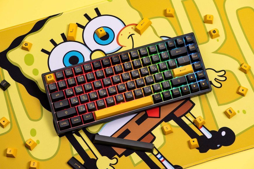 Akko Клавиатура механическая Akko 3084B Plus Black&Gold 84Key,CS Jelly Pink, BT/WL/USB-A, EN/UKR, RGB, Черный