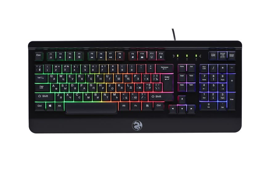 2E Gaming Клавиатура мембранная KG320 104key, USB-A, EN/UA/RU, LED, чёрный
